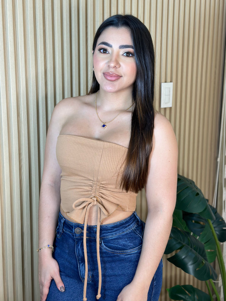 Ref 406 crop top estraple rib