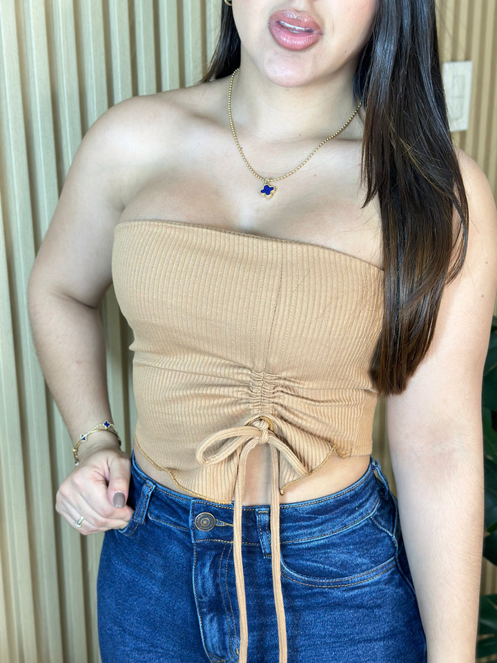 Ref 406 crop top estraple rib
