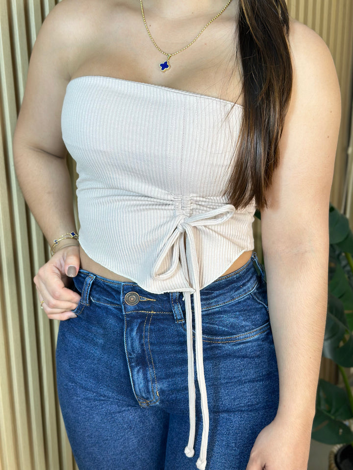 Ref 406 crop top estraple rib
