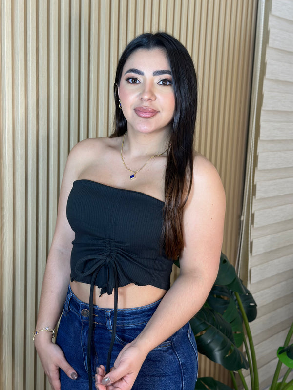Ref 406 crop top estraple rib
