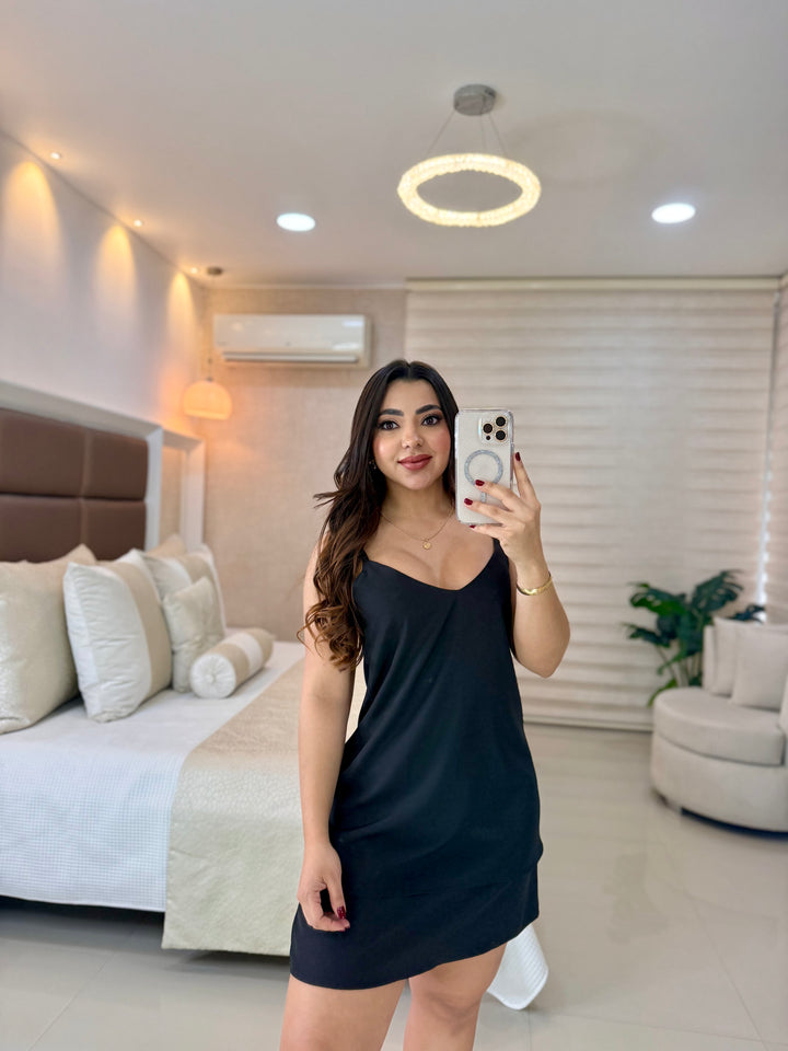 Ref 392 vestido chifon unicolor