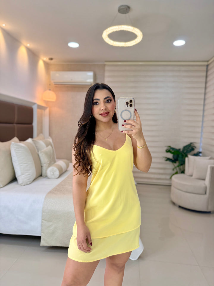 Ref 392 vestido chifon unicolor