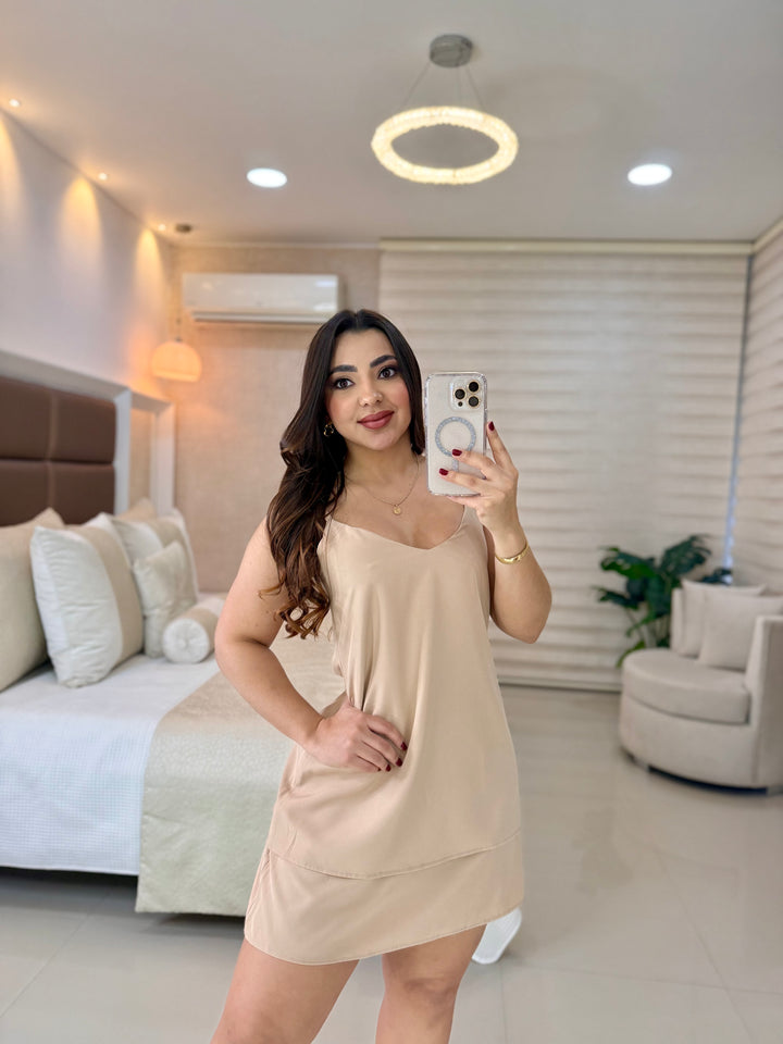 Ref 392 vestido chifon unicolor