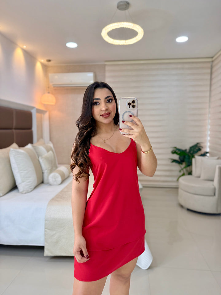 Ref 392 vestido chifon unicolor