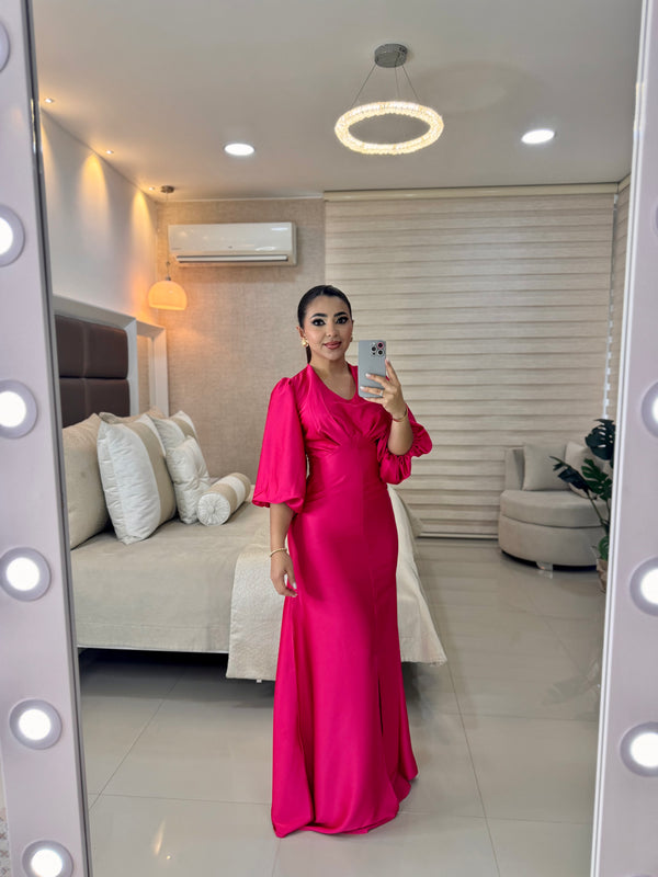 Ref 338 vestido largo satin