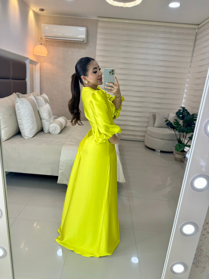 Ref 338 vestido largo satin