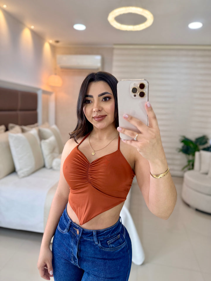 Ref 276 crop top triangulo arrunchado