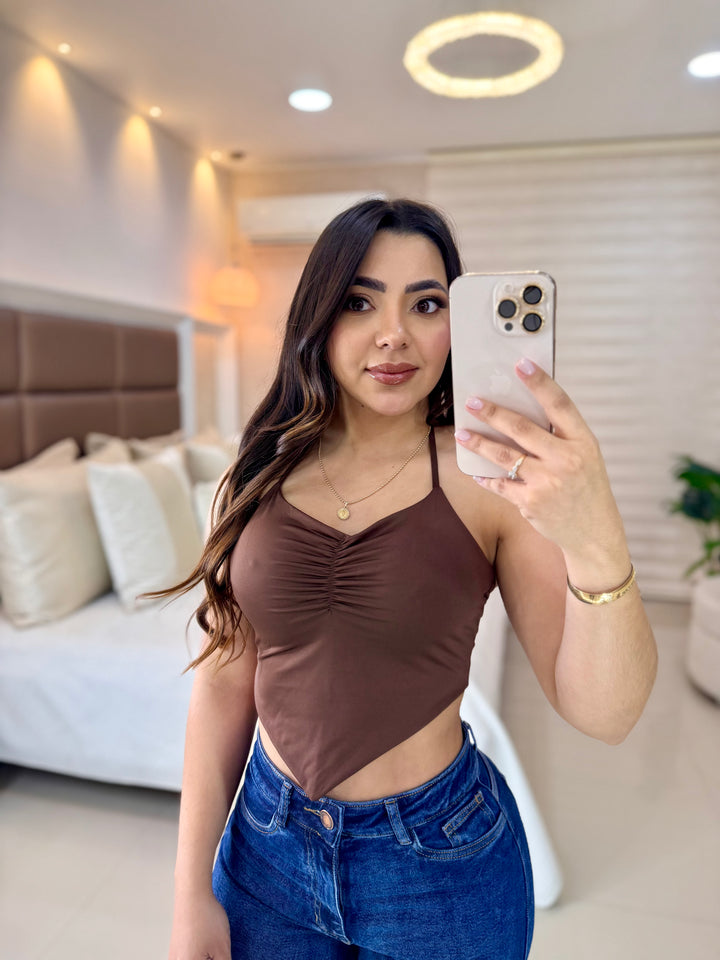 Ref 276 crop top triangulo arrunchado