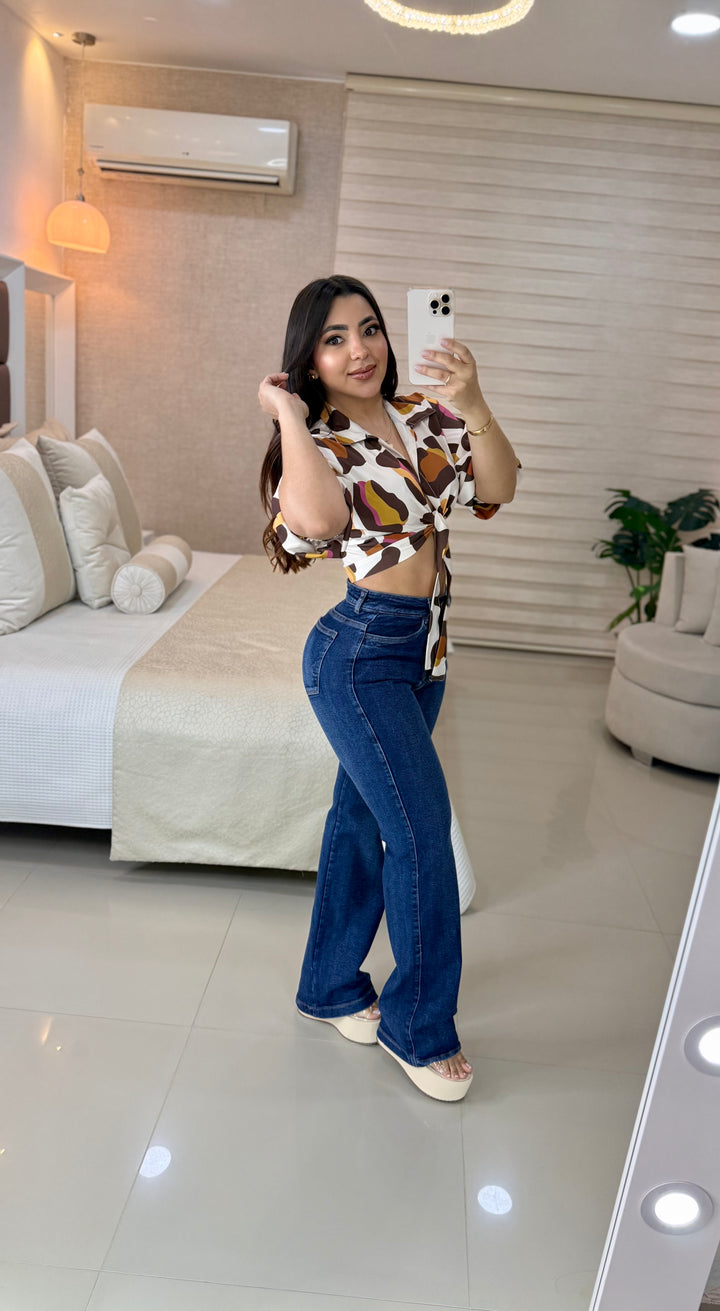 Ref 10102 jeans tiro alto
