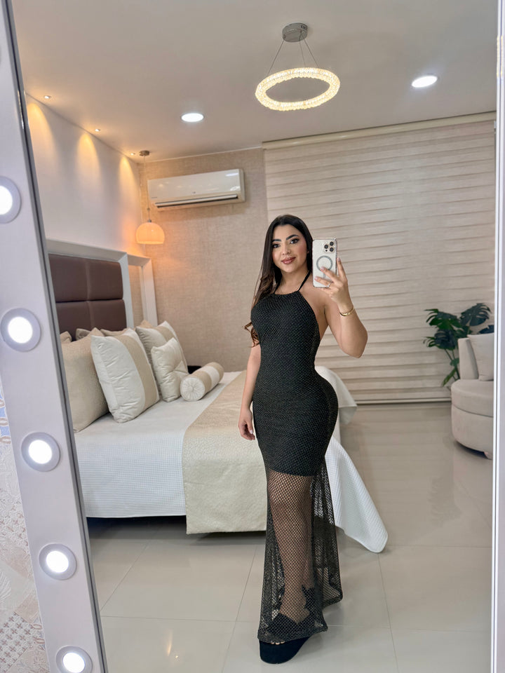 Ref 378 vestido playa con  destellos